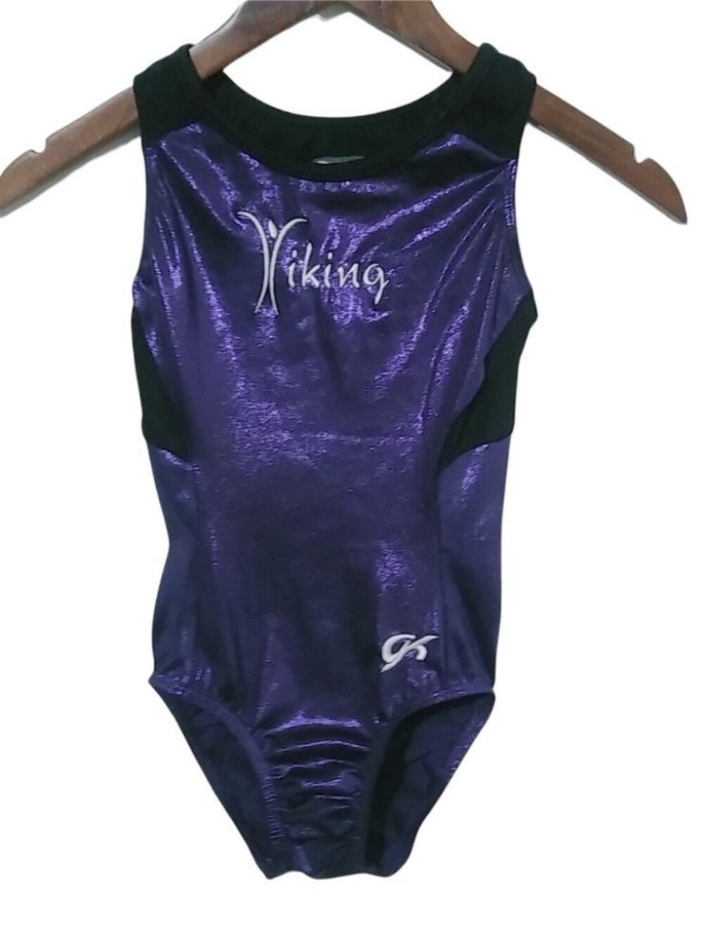 CK L Vikings Girls Purple Black Dance Leotard